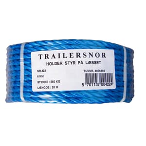 Tau blå 6mm x20meter funder