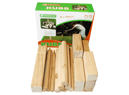 Uteleke kubb i treverk