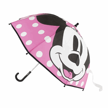 Paraply Minnie rosa sort barn