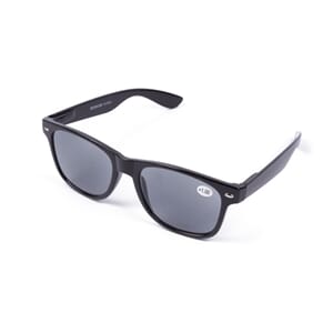 Solbrille sort 1+ med styrke