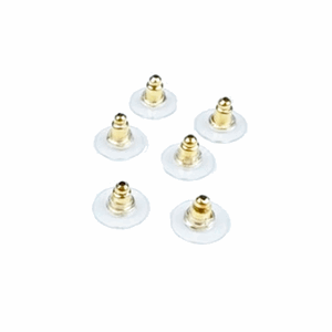 Stoppere med plast bakdel gull til øredobber 3par
