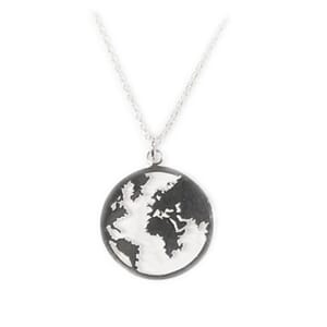 Anheng rundt verdenskart i sølv 925 sølv 876 gavetilhenne
