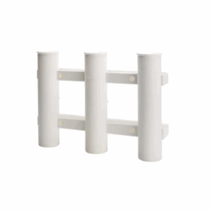 Stangholder hvit 3 rør plast