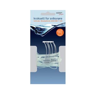 Sniksnøre oppheng med 6stk rustfri kroker nr 4/0