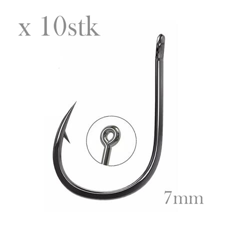 Krok mini 10stk med øye carbon stål 7mm