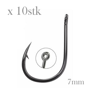 Krok mini 10stk med øye carbon stål 7mm