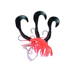 Kroksett oppheng rød/sort makk fisker fedje jig