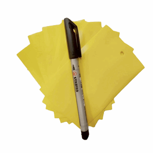 Merkepenn og 6stk gummimerker for krabbeteiner