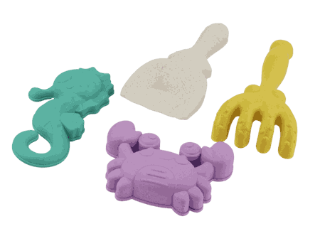 Spade sett 4 deler krabbe, rake og sjøhest