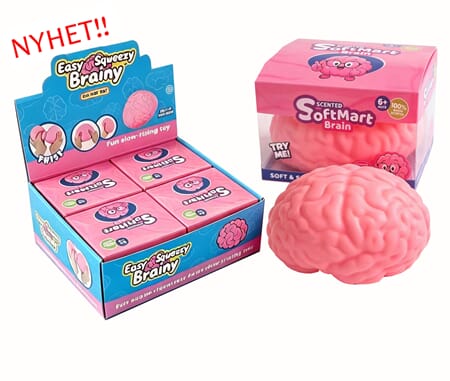 Leke mega hjærne rosa Squishy 14cm