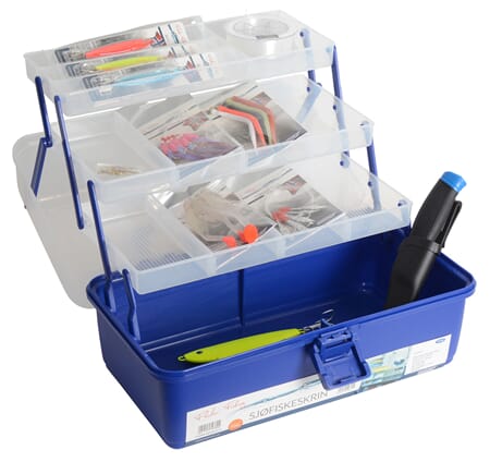 Fiskeskrin redskapsskrin for sjø & båtfiske m.innhold