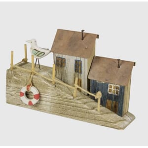 Figur treverk havn med brygge