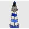 Fyrtårn 32cm rustfritt metall blå/hvit