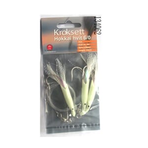 Kroksett hokkai hvit 6/0 hokkai tempt blekksprut