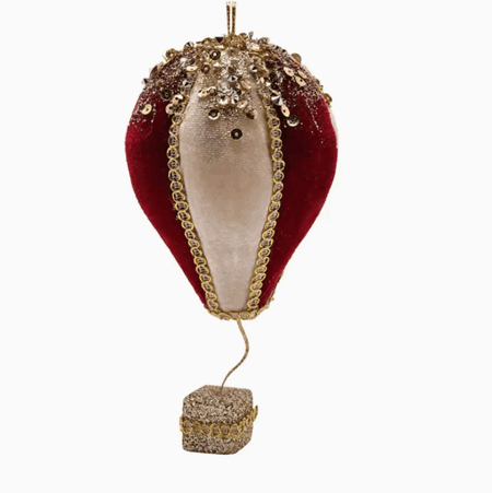 Julepynt heng ballong velvet rød