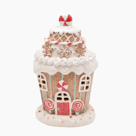 Figur hus pepperkakehus candy cane