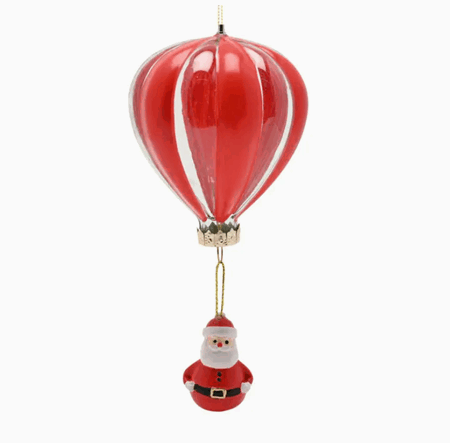 Julepynt heng ballong glass rød