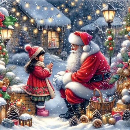 Serviett taking to santa 33x33cm