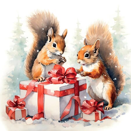 Serviett ekorn great gift 33x33cm