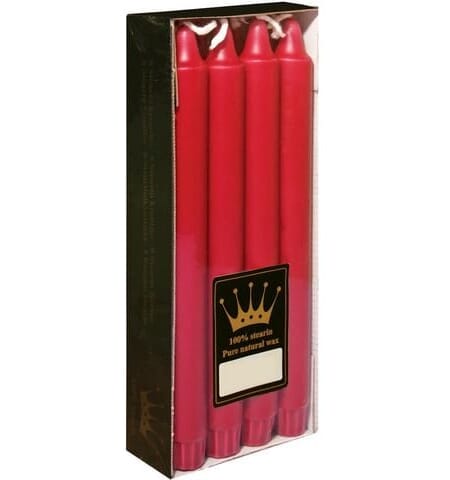 Kronelys 8pk rød