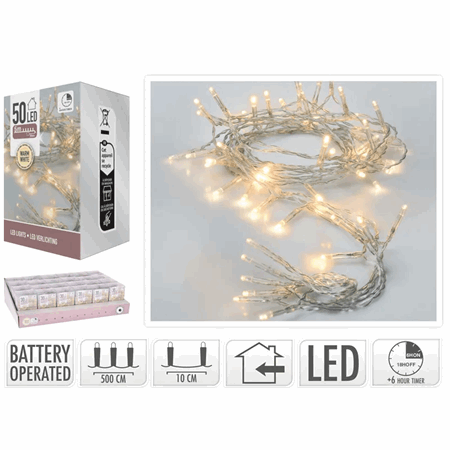 Lyslenke 50led timer 5meter lys