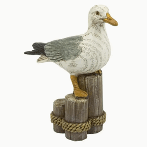 Figur måke sittende på påle 10cm