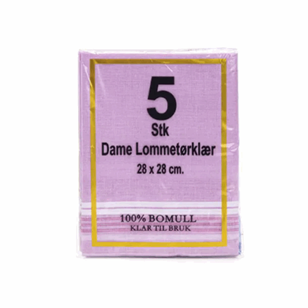 Lommetørkle til dame fargede 6stk