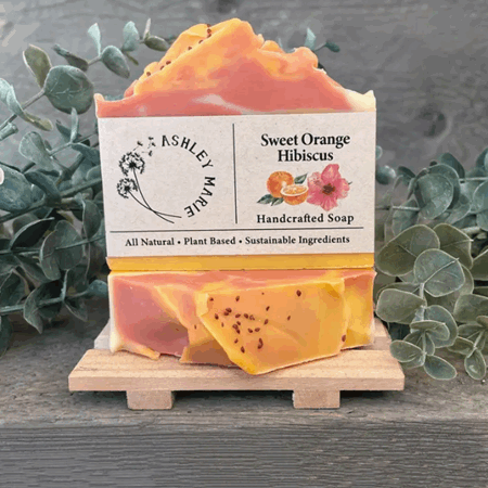 Såpe Sweet orange & hibiscus 100% naturlig