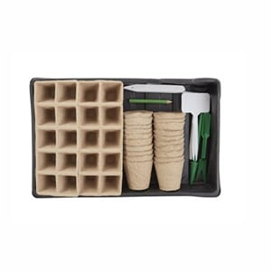 Plantesett 47deler blomster potter spade ol.