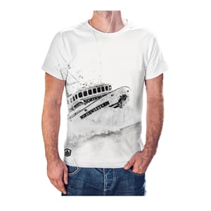 T-shirt hvit båt S gavetilhan Northernwestern