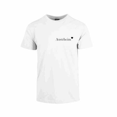 T-skjorte hvit unisex str XL Austrheim