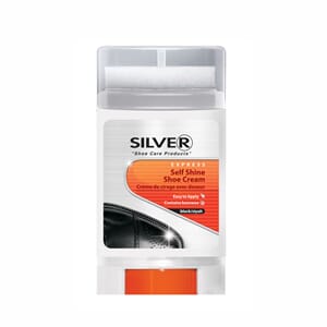 Skokrem brun med svamp skrukork silver express self 50ml