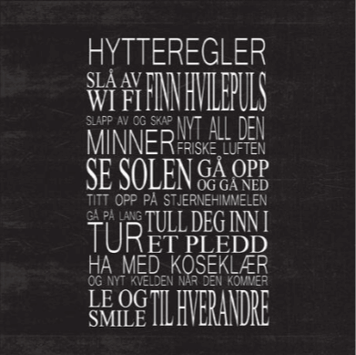 Serviett hyttergler 33x33cm 20pk