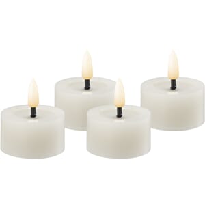 Telys led 4pk timer hvit