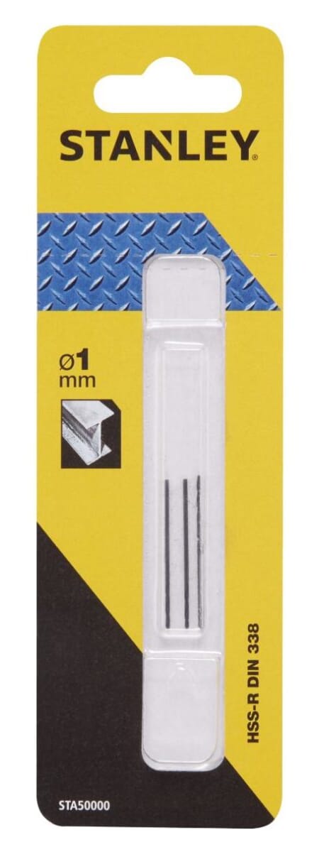 Bor hss 1,0mm spiralbor standley metall 3pk