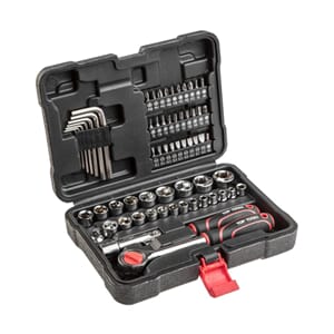 Pipesett 63deler 1/4" & 1/2" m.skralle