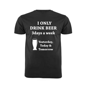T-skjorte Str L beer 3 days mann sort