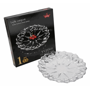 Kakefat 33,5cm mønstret glass