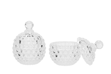 Glass krukke m.lokk rundt 11cm