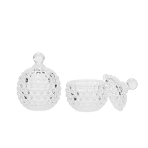 Glass krukke m.lokk rundt 11cm