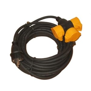 Skjøteledning 20m sort ute 1,5mm2 3uttak