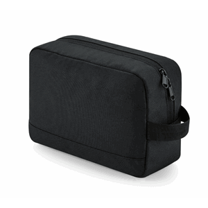 Toalettmappe sort ensfarget tekst 277