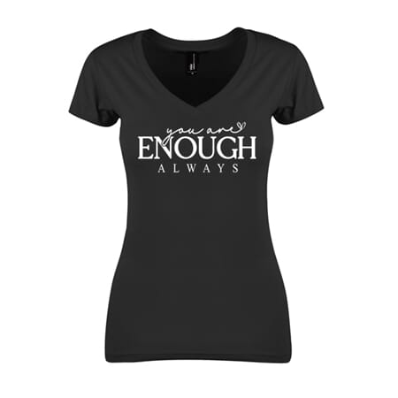 T-shirt sort dame Enough