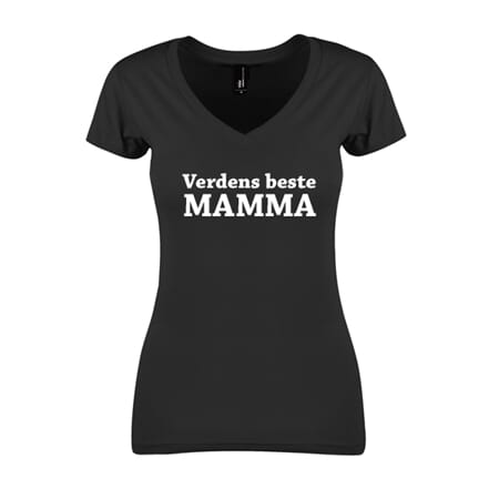 T-shirt sort dame verdens beste mamma