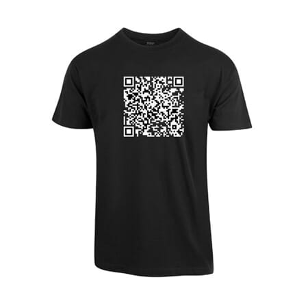 T-shirt sort unisex QR kode
