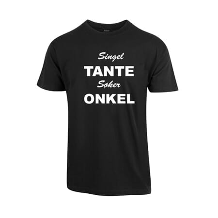 T-skjorte singel tante søker.. sort unisex