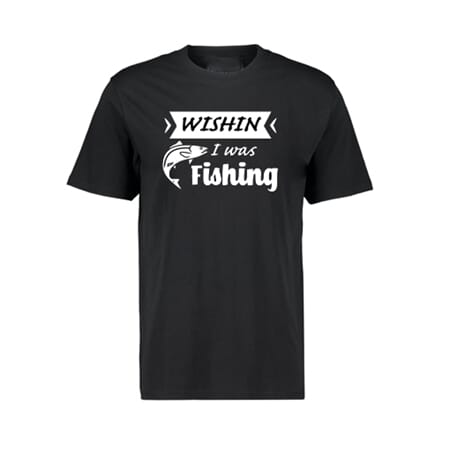 T-skjorte str M Wishin I was Fishing