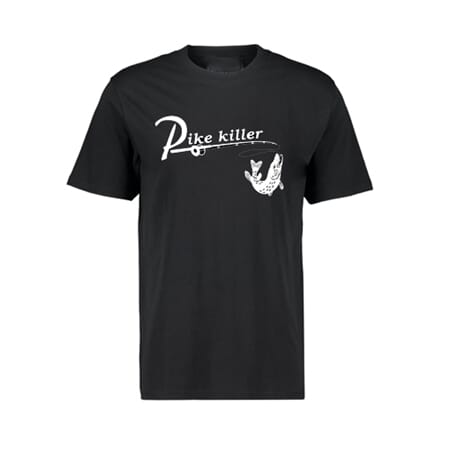 T-skjorte L Pike killler sort med hvit trykk