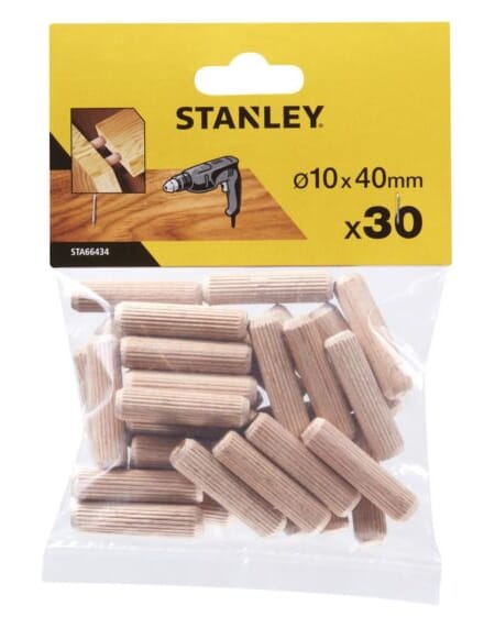 Treplugg 10x40mm 40pk Runde Stanly