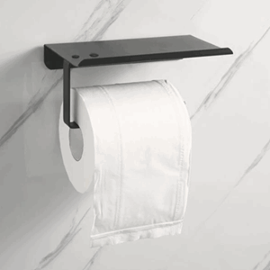 Toalettrullholder til vegg sort skru